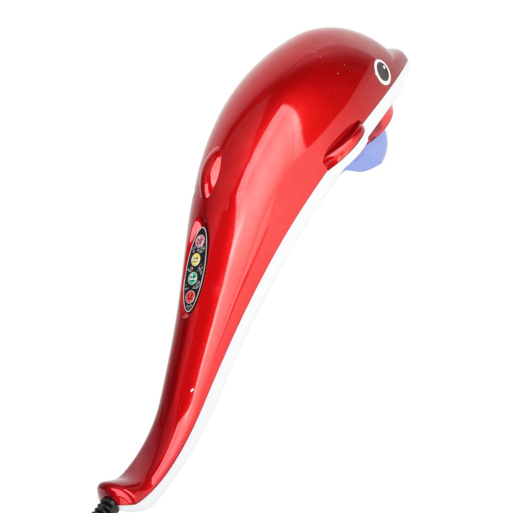 Deep Tissue Percussion Massager Dolphin Shape for Neck Shoulder Handheld Full Body Massager with 3 Heads