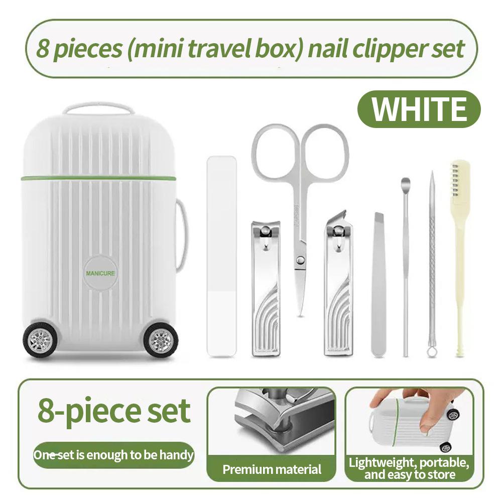 (Affordable nail clipper set) Creative 8-piece mini luggage nail clipper set - easy to carry