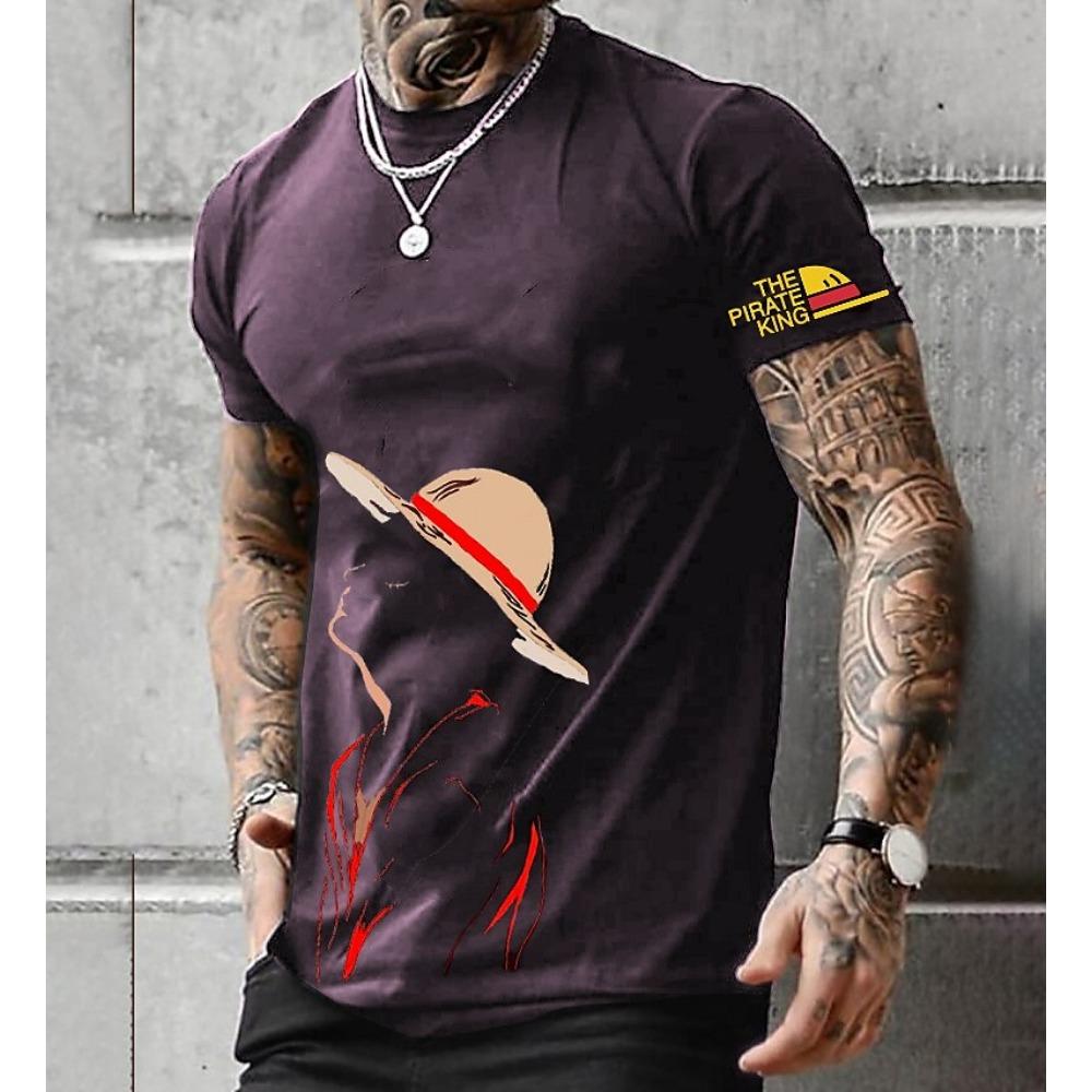 

One Piece Обезьяна D. Футболка Луффи Аниме Мультфильм Аниме 3D Классический Уличный Стиль Для Пары Мужская XL