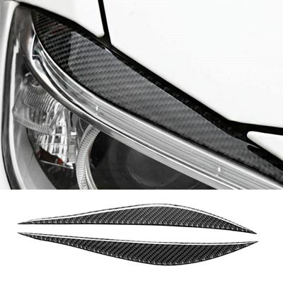 Copertura Sopracciglio Faro Auto Nero Rivestimento Decorazione Accessorio Morbido Sostituzione