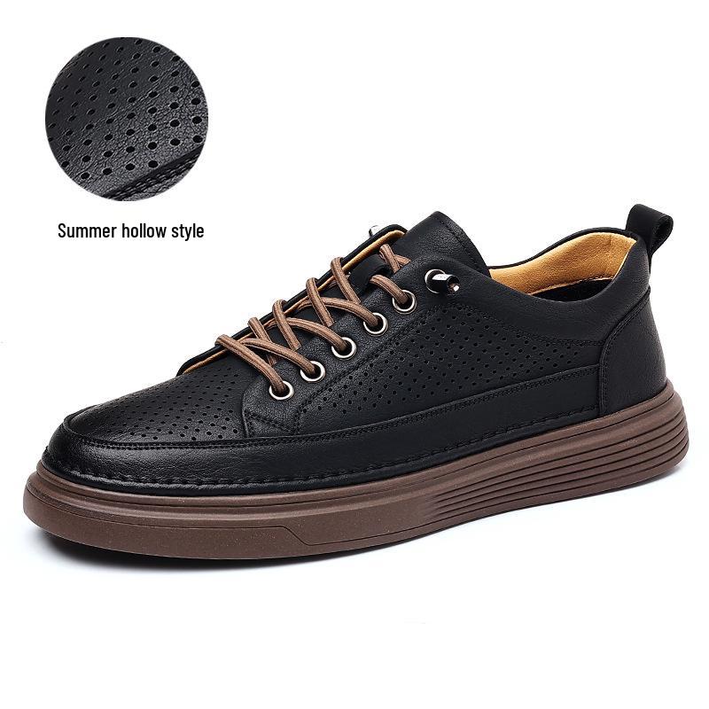 Men's Perforated Leather Driving Loafers - Breathable, Casual & Formal Summer Shoes