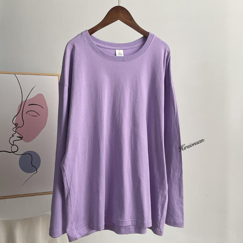 Hirsionsan Basic O-neck 100% Cotton T Shirt Women Loose Oversized Pullover Chic Cusual Tees Female Tops Girl Clothing 16 Colors