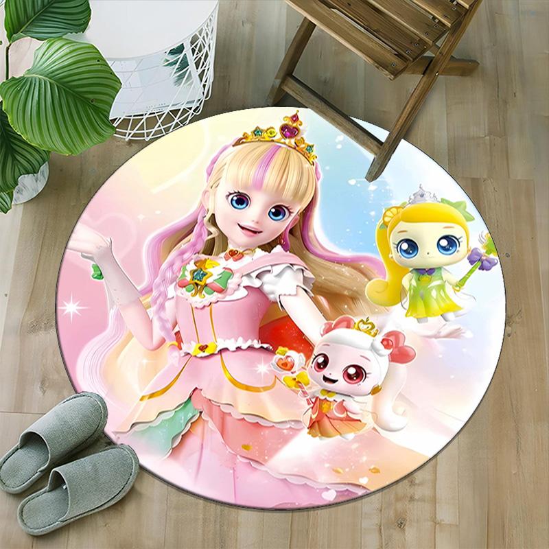 1pc Catch Teenieping Magic Sweethear (3) Print Round Carpet Chair Round Carpet Suitable for Bedroom Living Room Home Decorative Carpet