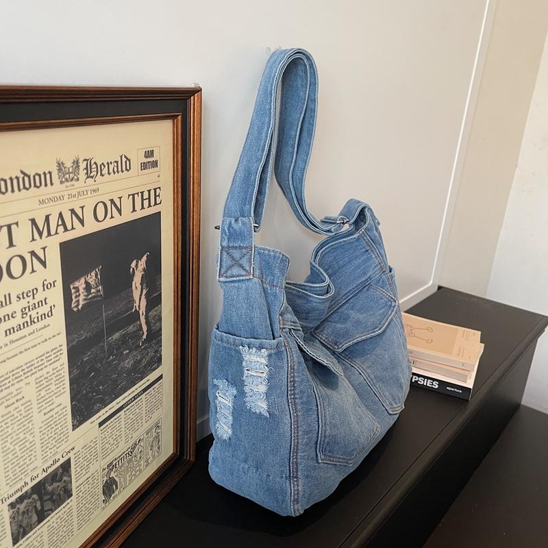 Denim Shoulder Bag Women's Large Capacity Vintage Tote Bag