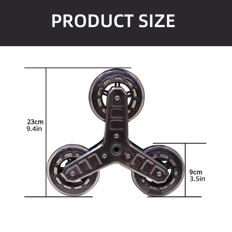 2Pcs Trolley Casters Foldable Shopping Cart Wheel  Stair Climbing Triangular Wheel Sliding Rollers Replacement Casters