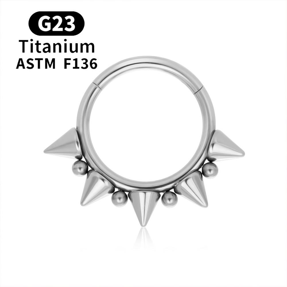 Inele Clicker Septum Spike Titan F136 G23 16G Inele Piercing Septum cu Balama Inele Nas Cercuri Cartilaj Helix Tragus Cercei Bijuterii Body