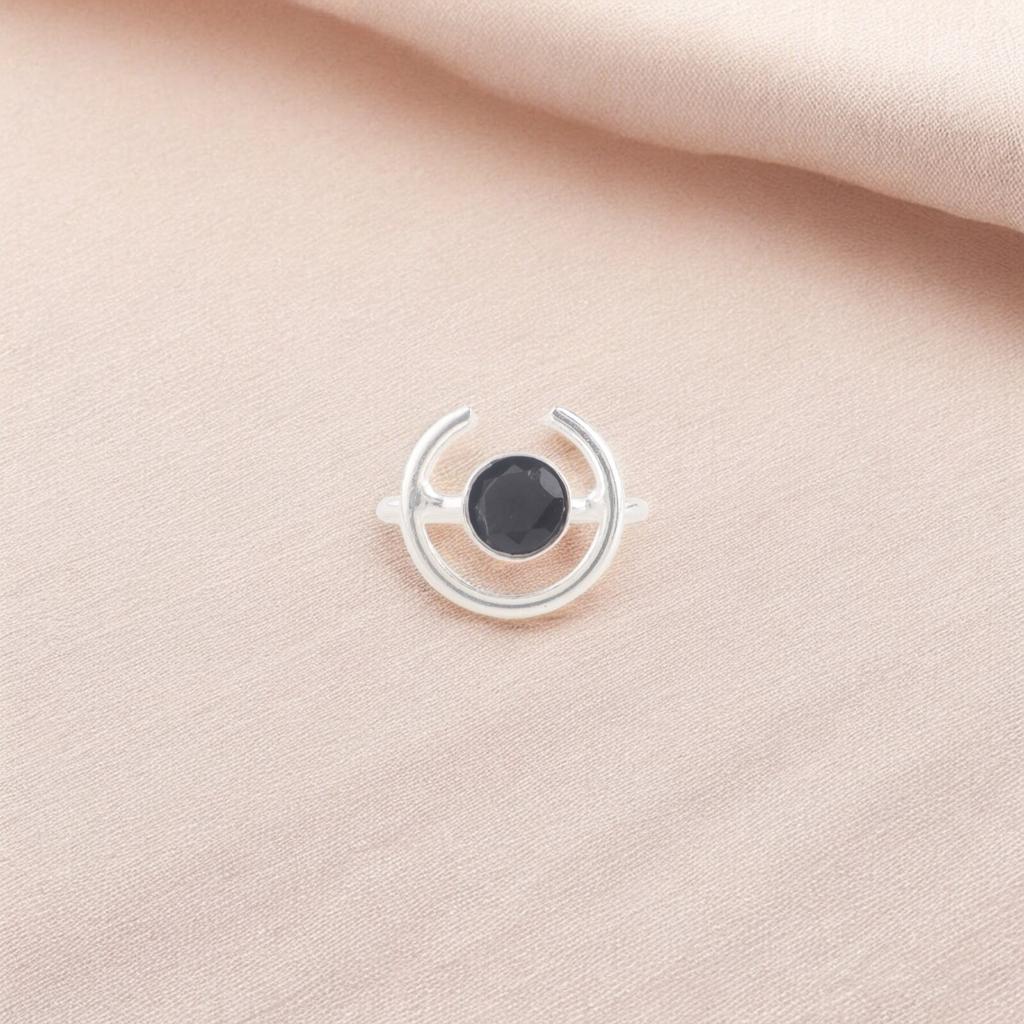 Black Onyx Gemstone Ring 925 Sterling Silver Handmade Jewelry For Christmas Gift RR-54-15