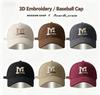 M Letter Embroidered Baseball Cap Women Men Cotton Adjustable Dad Hat