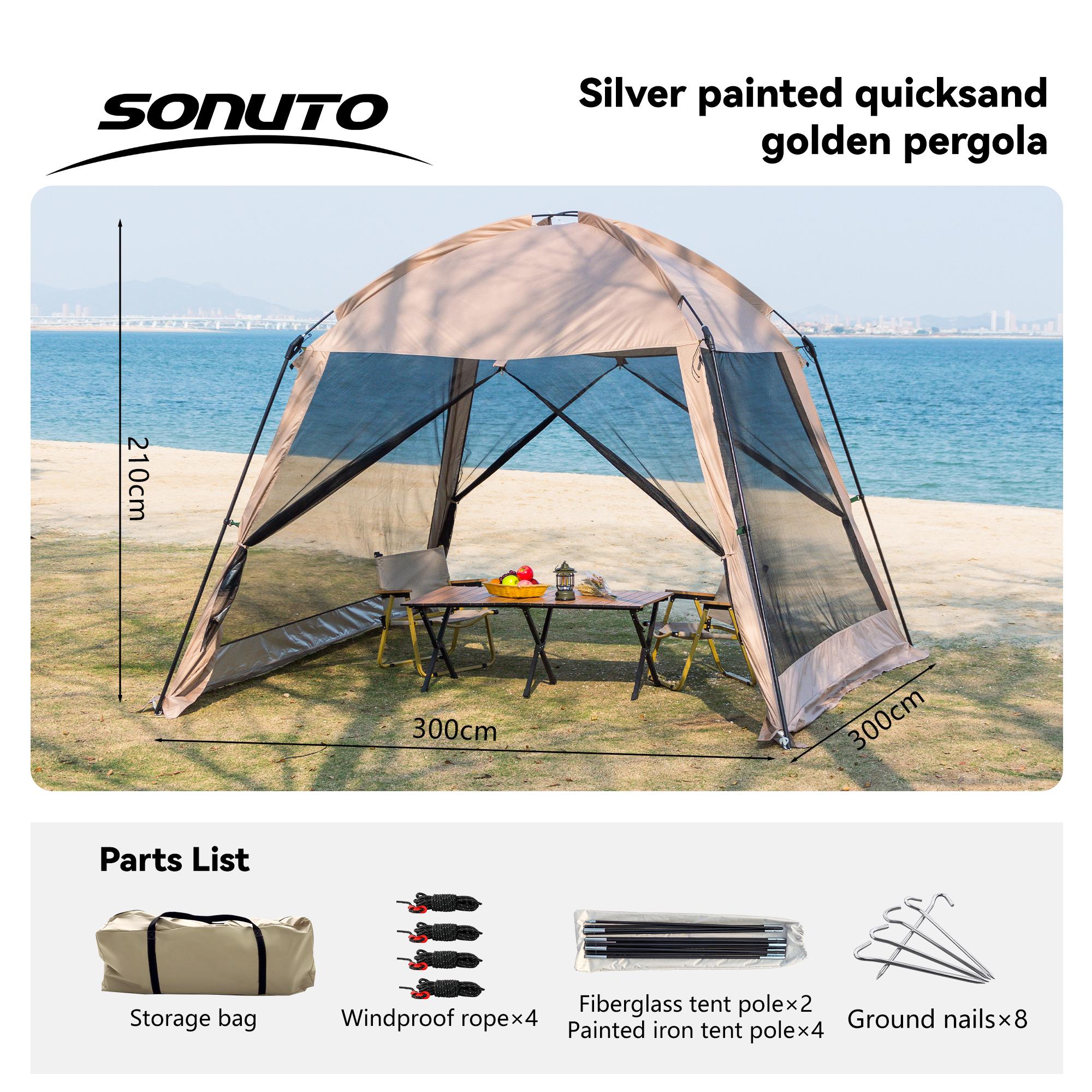 

Sonuto Tent Outdoor Camping Picnic Summer Camping Tent Family 4-8 People Outdoor Sun Protection Cover Pergola Canopy