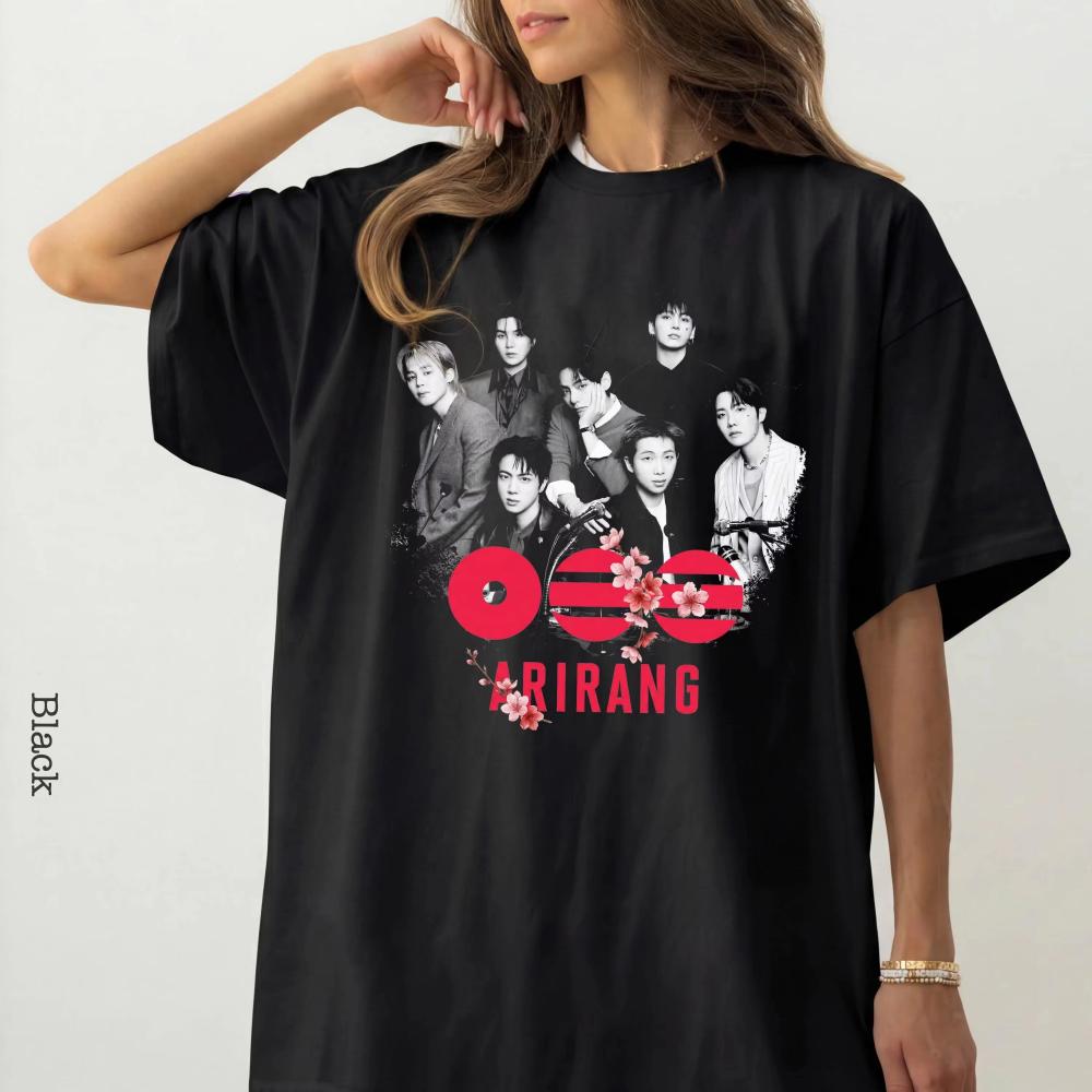 BTS 2.0 Arirang Unisex Tshirt Kpop Boy Band 2026 World Tour Fan Gift Shirt Cotton Fashion Men's Women's Streetwear Shirt