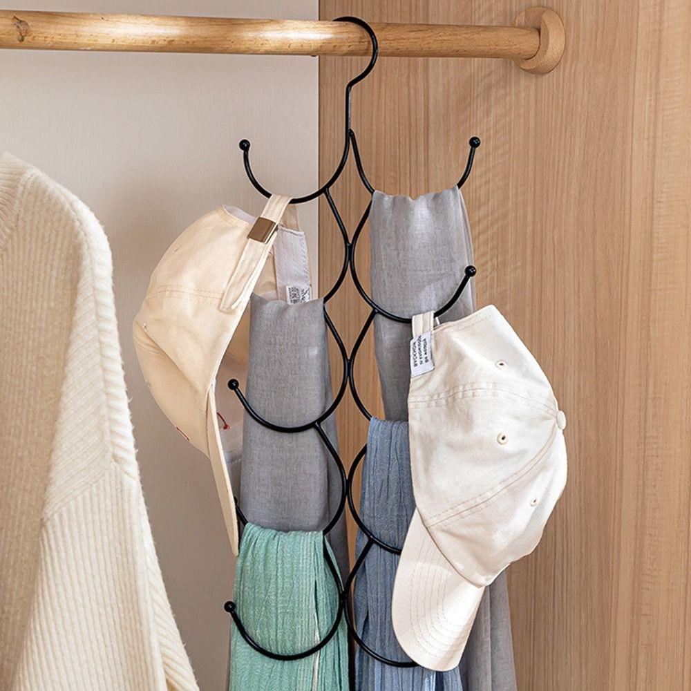 2Pcs Space Saving Multi-layer Scarf Hanger Large Capacity Scarf Tie Rack  Wardrobe Storage
