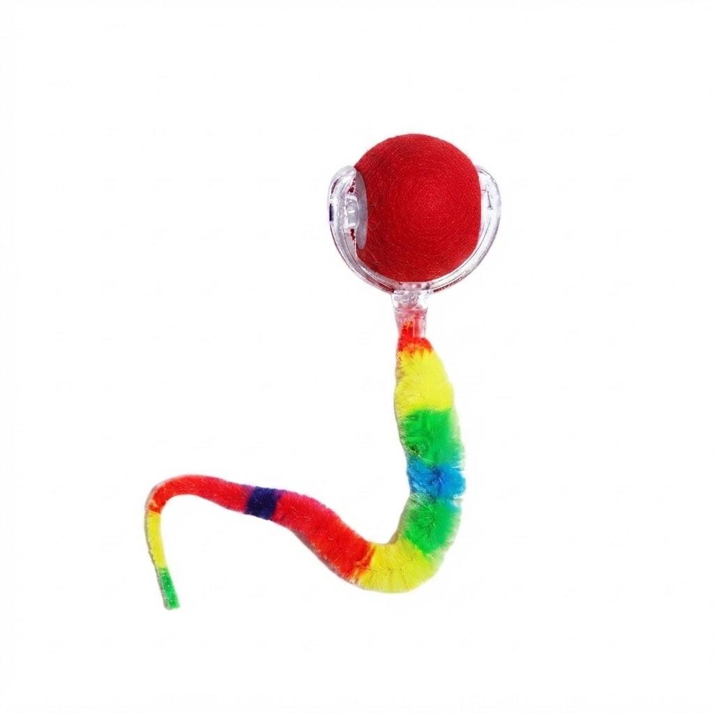 Smart Electric Cat Rolling Ball Toy with Colorful Plush Tail, Automatic Obstacle Avoidance Interactive Pet Toy for Cats and Dogs