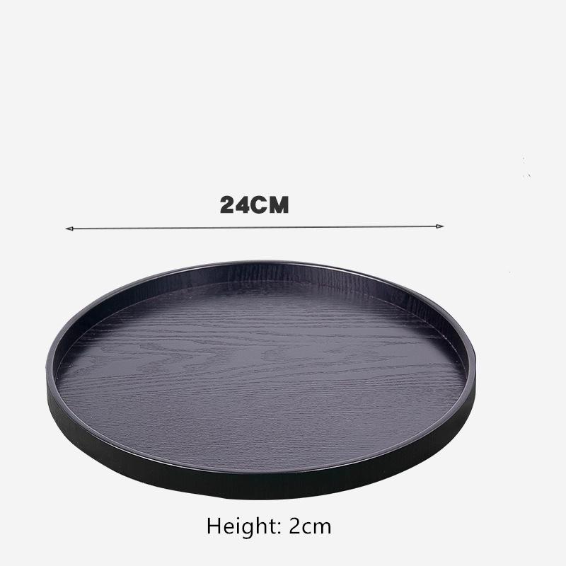 Round Wooden Pallet, Multifunctional Storage Plate, Tea Tray,Food, Bread Pan, Household Kitchen Supplies, Black, Brown, 21-37cm