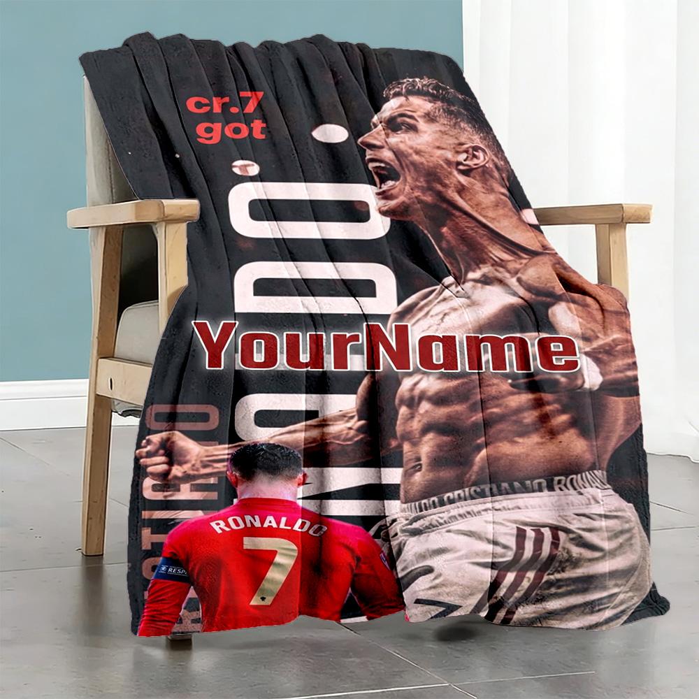 Cristiano Ronaldo 20 Personalized Name Blanket Cozy Customizable Blanket Ultra-Soft Throw For Picnics Couch Bed Living Room for All Occasions