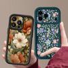 Vintage Floral Pattern Case For iPhone 17 Pro Max Shockproof Bumper Soft Cover For iPhone 16 15 14 13 Pro Max 16E 17E