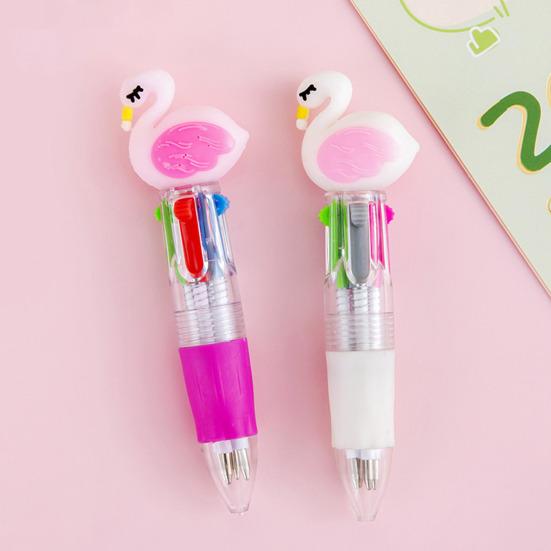 2 Piezas Bolígrafo Retráctil de 4 Colores Dibujos Animados Mini Bolígrafos a Base de Aceite para Estudiantes Escritura Suave Divertidas Suministros Escolares Premio de Aula para Niños.