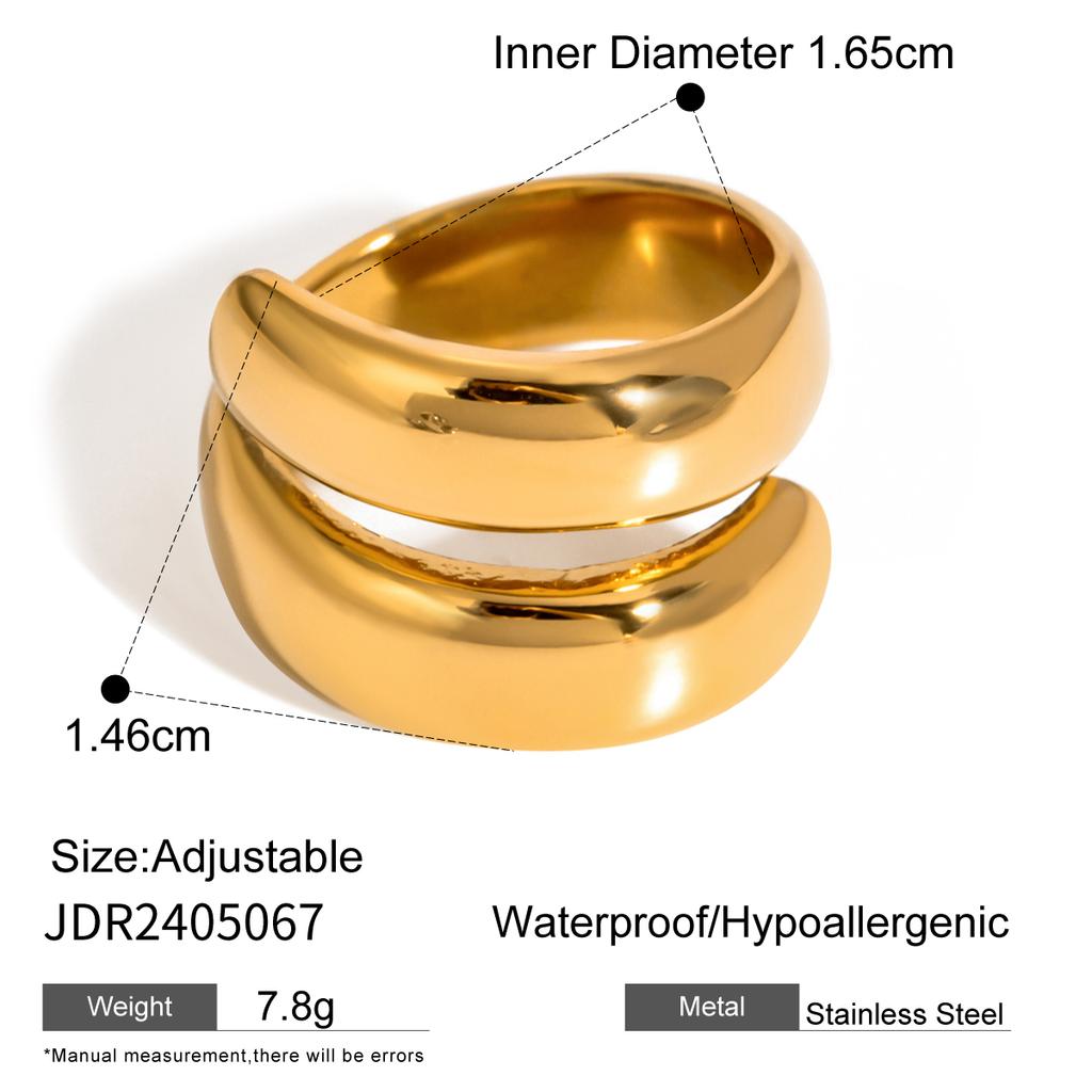 Uworld Minimalist 316L Stainless Steel INS Ring High Quality Waterproof Charm Metal Gold Silver Color Fashion Finger Jewelry