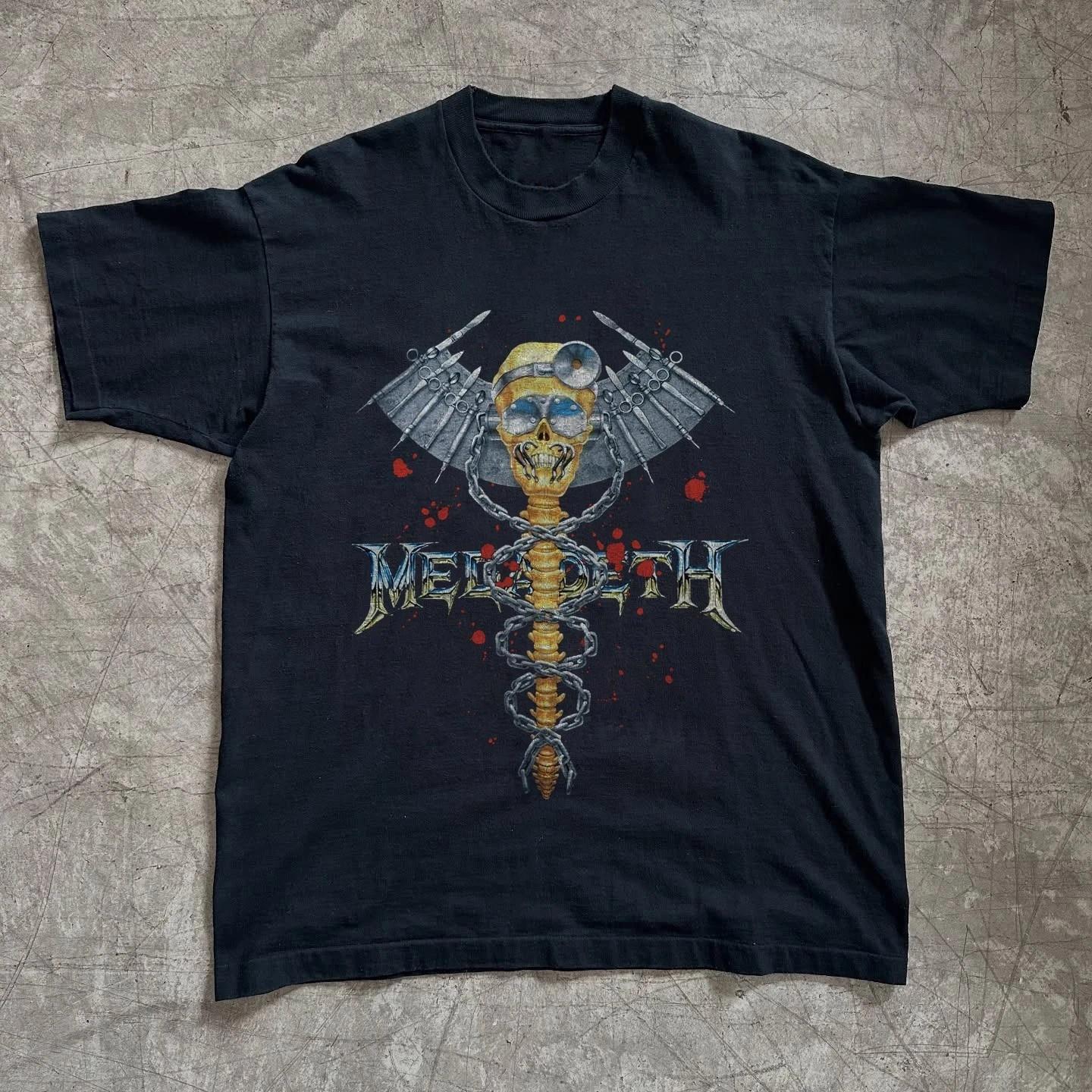 Megadeth T-shirt Retro Thrash Metal Band Unisex Black T-shirt Reprint XXXL