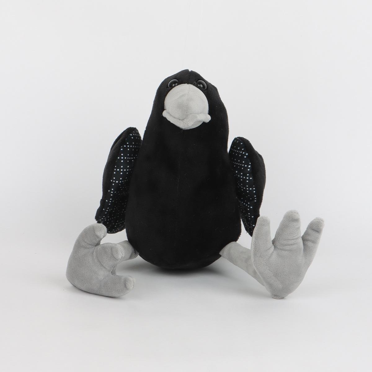 

Black Plush Raven Toy Cartoon Animal Doll Pp Cotton Fill Childrens Gift Holiday