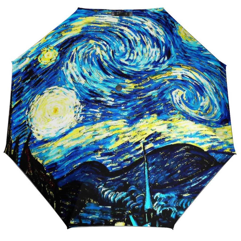 Vincent Van Gogh Paraply Landskapsmönster Sol Anti-UV Paraply Stark Mode Automatiskt Utomhus Målningsparaply