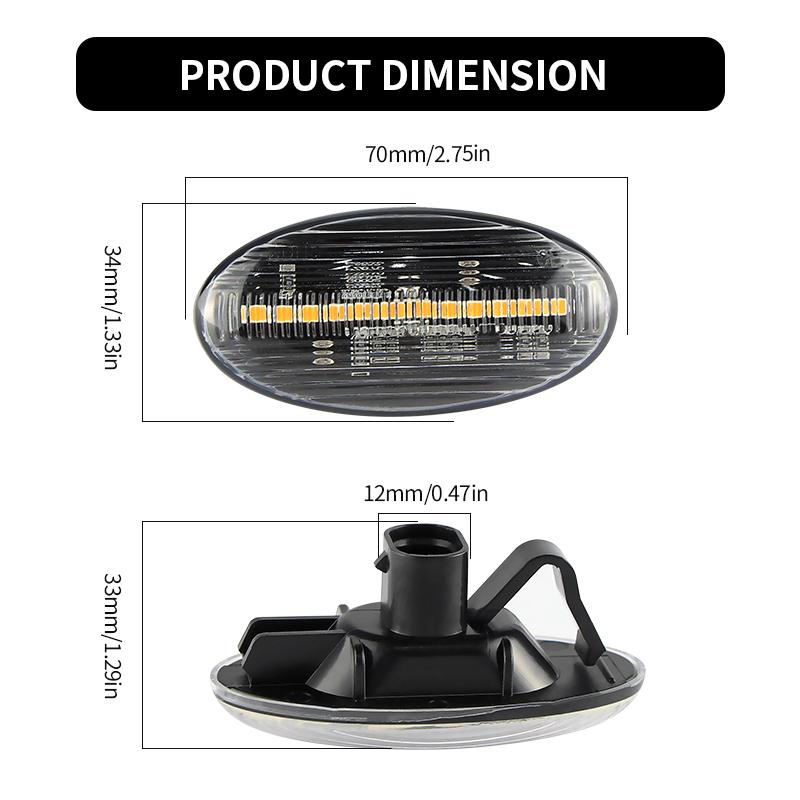 2pcs LED Dynamic Side Marker Indicator Lamp For Mazda 2 3 5 6 BT-50 MPV II Side Fender Turn Signal Light Lamp Car Accessories