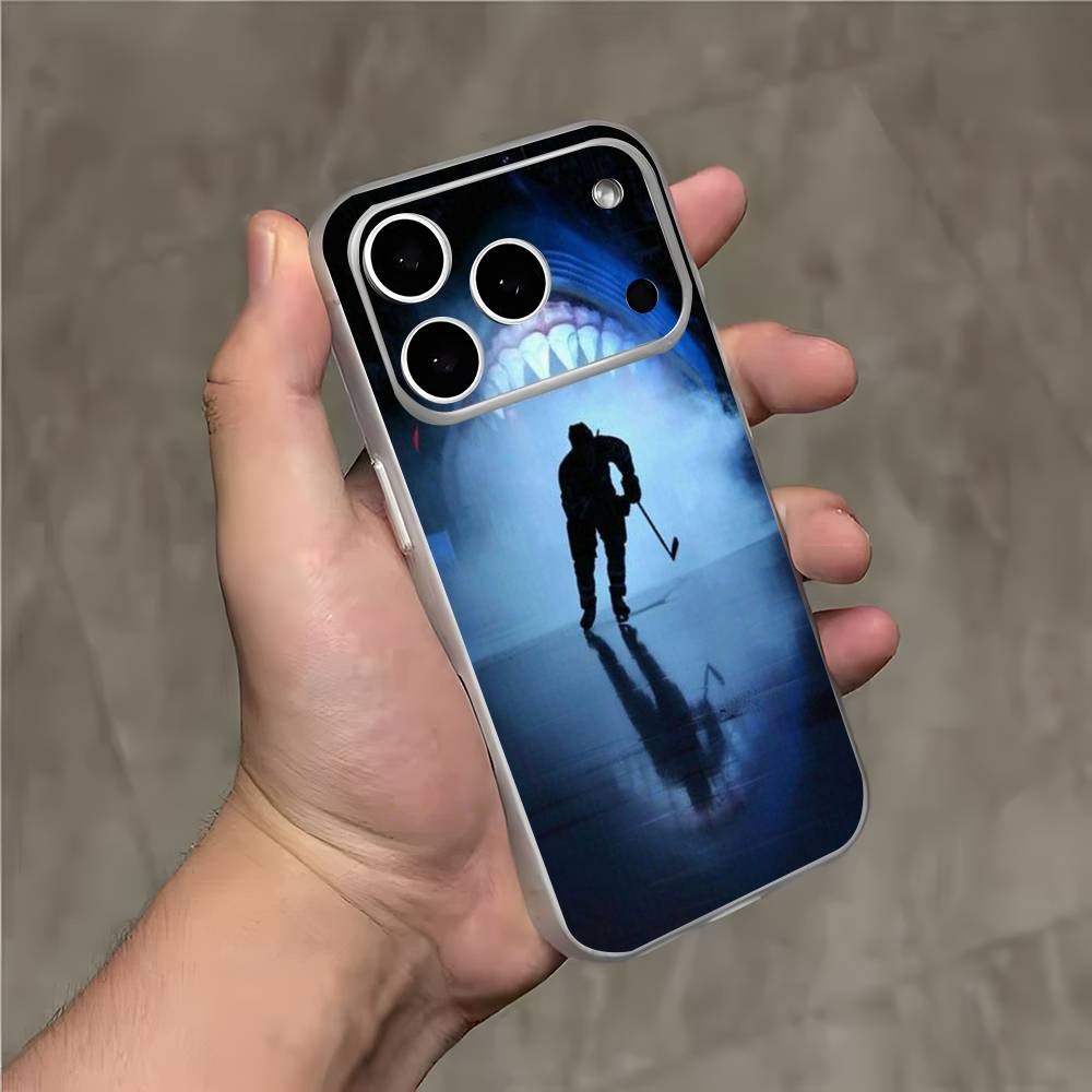 Ice Hockey Rink Puck Phone Case For iPhone 17,16,15,14,13,12,11,Pro,Max,Plus,E,Air,Mini Magnetic Frosted Clear