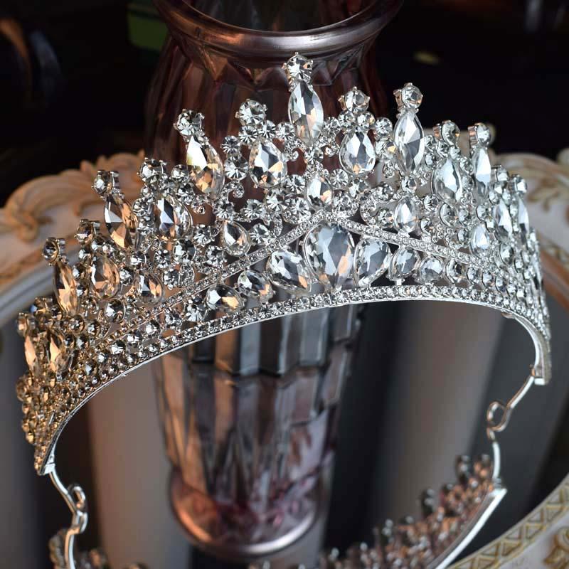 Величественная и Роскошная Хрустальная Корона Головной Убор Невесты Сплав Корона Барокко Королева Аксессуар