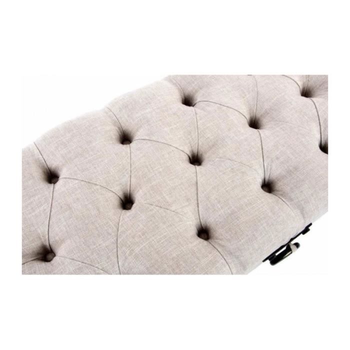 Banquette Coffre - Beige - Capitonné - Rangement - Confort Moelleux