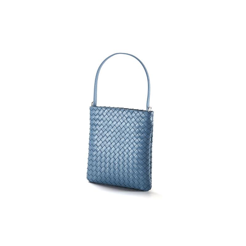 Frühlings-Neue Lammfell-Umhängetasche Einfache tragbare gewebte Tasche Retro-Leder Damen-Schultertasche