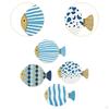 4 Pieces Wall Art Decor Fish Sculpture Decorative Artwork Ocean Theme Hanging Decoration for