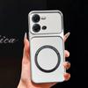 Upgraded Big Lens Protection Case for Vivo V25e,V25 5G Luxury Leather Casing with Magnetic Ring