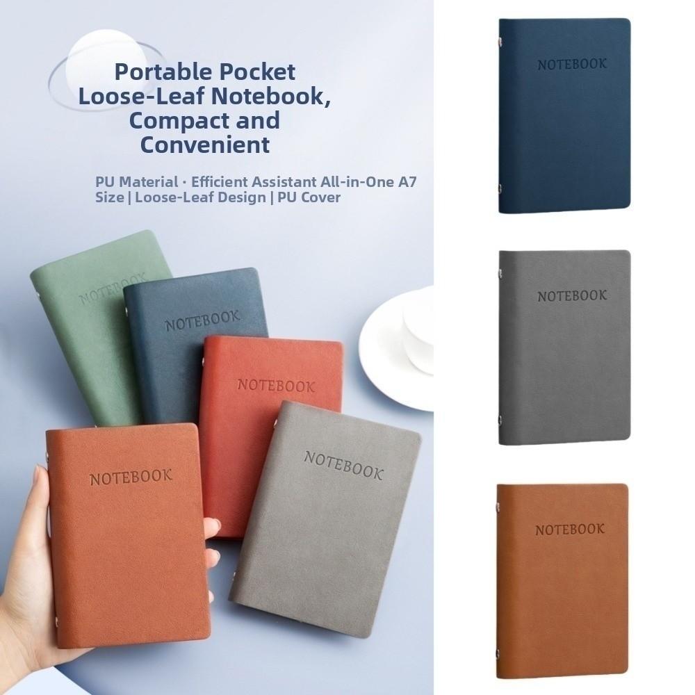 Spiral Bound Pocket Planner PU Leather Cover A7 Notebook A7 Mini Notepad Unisex Diary
