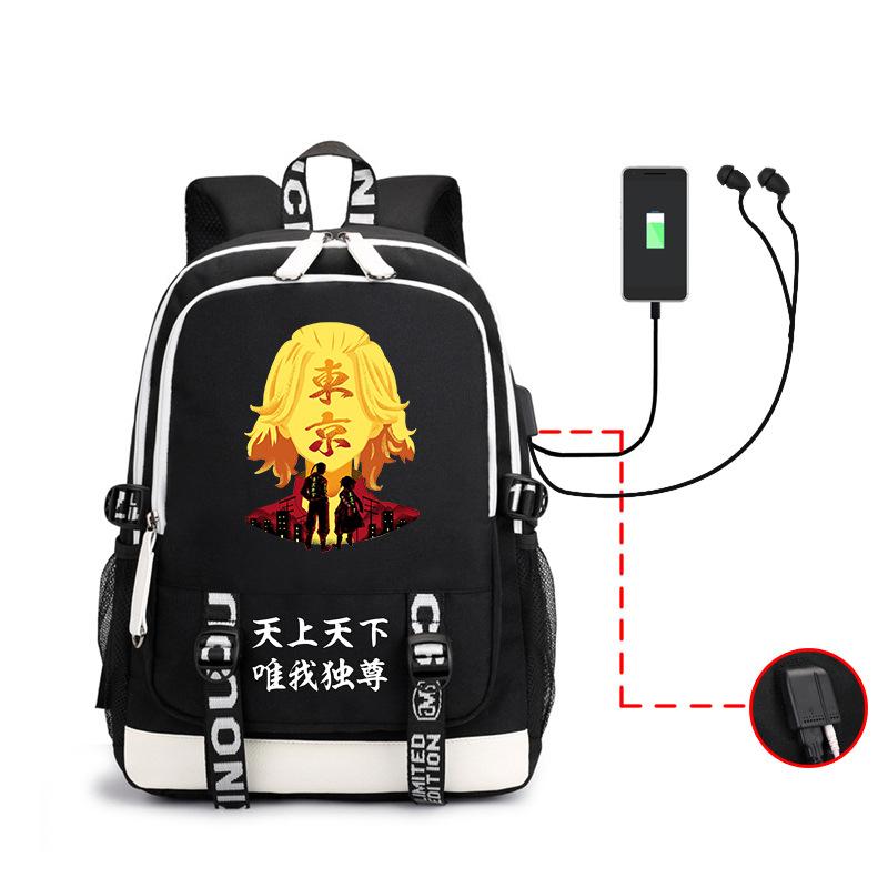 Anime, Avengers, Sano Manjiro Trend Backpack Usb Large Capacity Backpack
