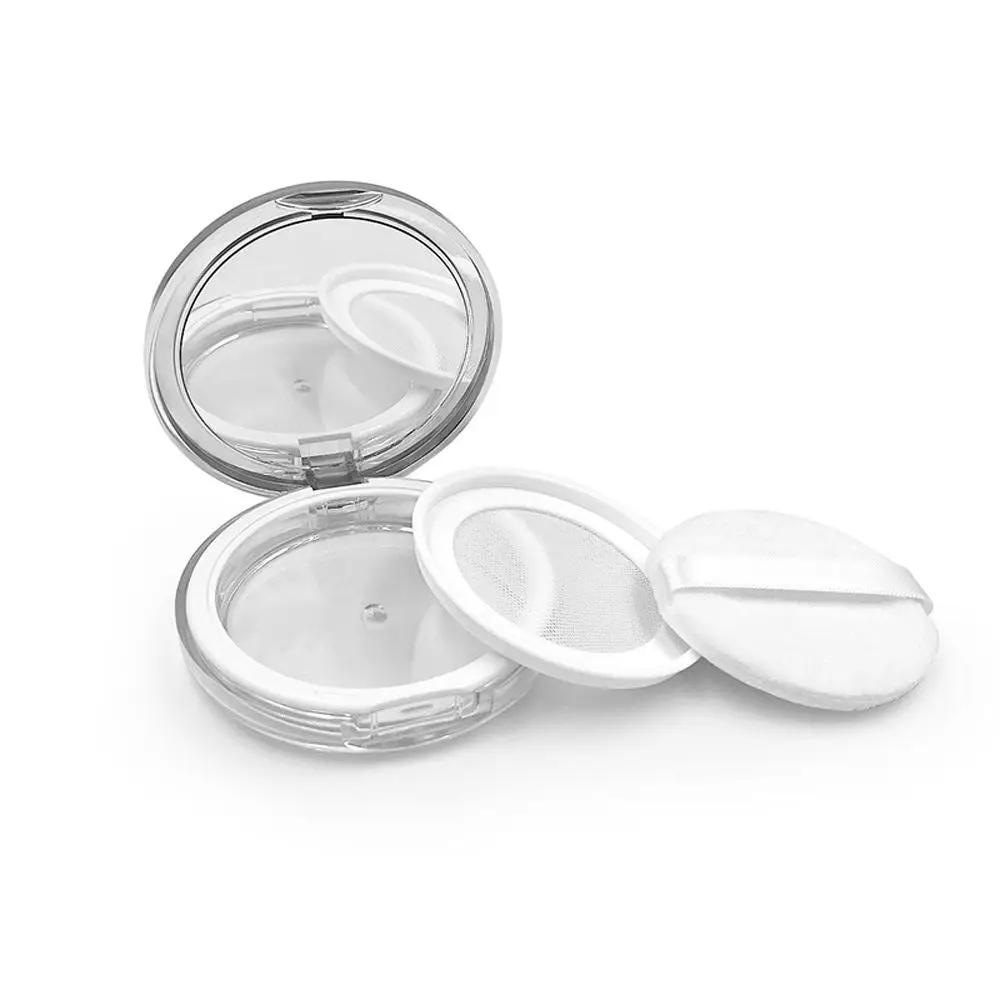 Cake Box Sifter With Puff Portable Sieve Plastic Cosmetic Container Loose Powder Pot Travel Makeup Jar Empty Powder Case