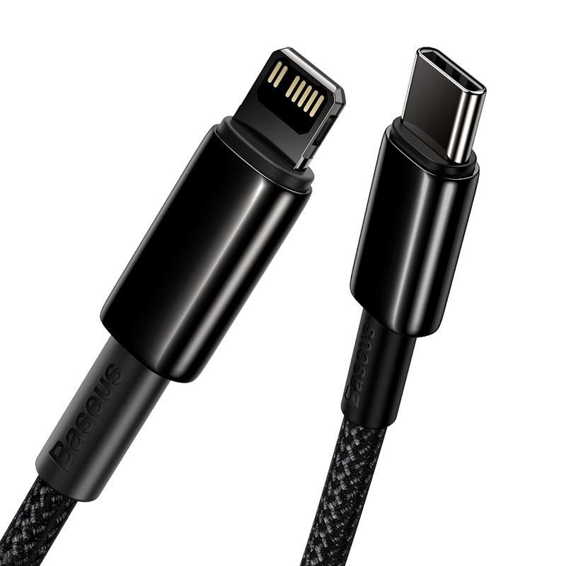 Kabel USB-C auf Lightning Baseus Tungsten Gold, 20W, 5A, PD, 1M (Schwarz)