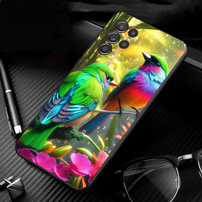 Barevný obal na telefon s ptákem pro S24 S23 S22 S21 S20 Ultra S20 S22 S21 S10E S20 FE S24 Plus