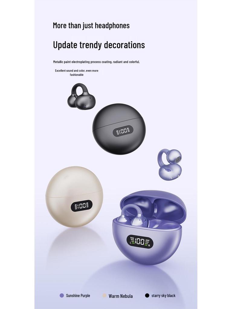 Q71 Premium Bluetooth Ear Clip Earphones: Noise-Cancelling, Wireless, Ultra-Long Battery Life