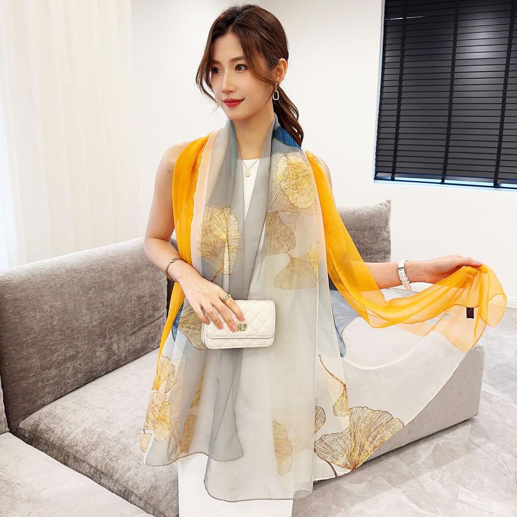 Elegant Windproof Imitation Silk Classic Paisley Print Scarf Shawl Women Head Wraps Casual Outdoor Travel Beach Towel