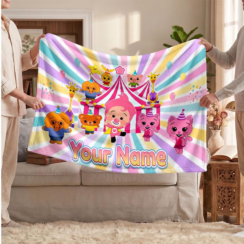 Coperta in Flanella Personalizzata El Payaso Plim Plim, Testo Nome Stampato Personalizzato, Coperta Calda Morbida per Divano Letto