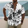 Camicia Comoda da Uomo Albero di Cocco Stampa 3D Hawaiana Spiaggia S-6XLl Manica Corta Top alla Moda Casual