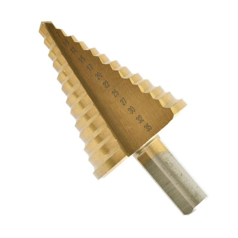 Wiertło stopniowe HSS ze stali szybkotnącej 5-35MM powlekane tytanem wiertło do drewna i metalu HSS narzędzie elektryczne frez otworowy narzędzie przemysłowe rozwiertak