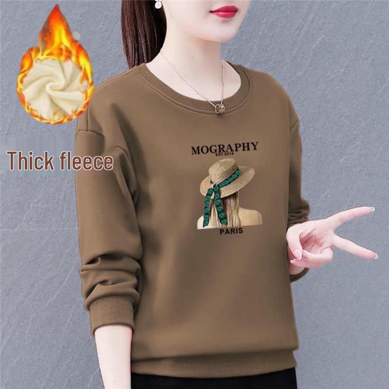 Sweatshirt à col rond doublé polaire pour femme - Collection Automne/Hiver 2024