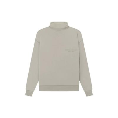 Fear of God Essentials Essentials SS23 Turtleneck with Front Logo Embroidery and Thicken Warm Design Men Sweatshirt Seal-Grey FOG-SS23-073