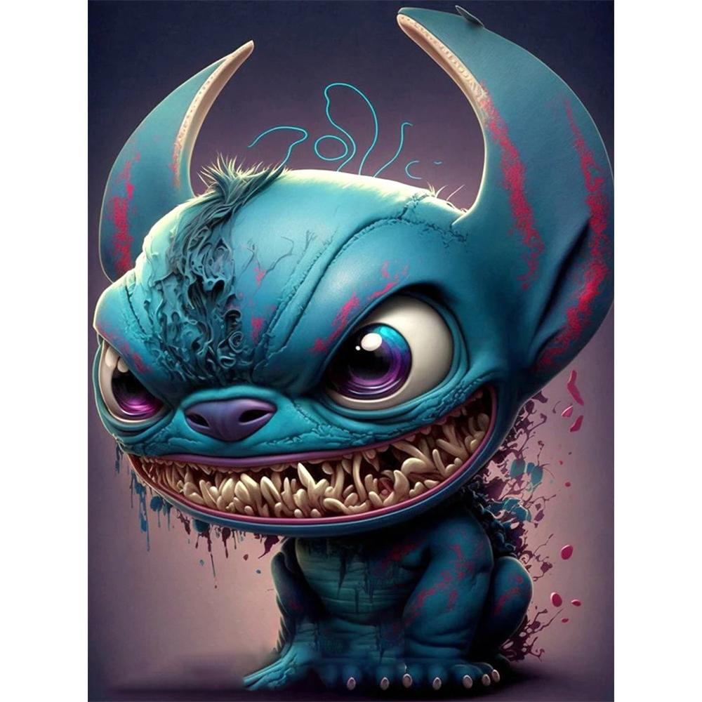 

Disney Diamond Painting Dark and Fantastical Stitch Art Painting Romantic Art Painting Diamond Mosaic Cross stitch Diamond Inlaid Room Decoration Gift Round 20x30cm