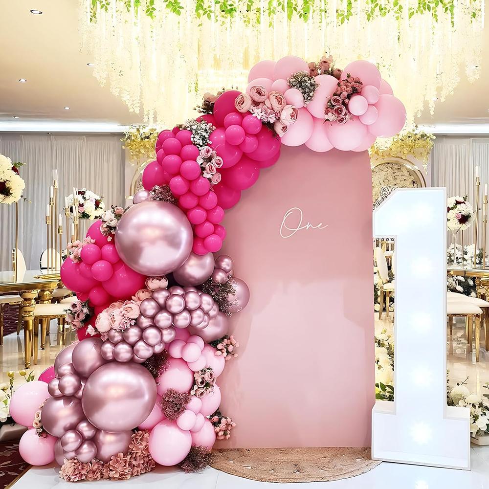 Hot Pink Balloons Garland Pastel Pink Balloon Arch Kit Baby Shower Gender Reveal Wedding Anniversary Birthday Party Decoration