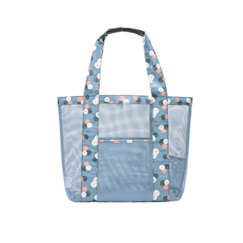 Netz-Strandtasche Leicht Faltbare Einkaufstasche Wäschebeutel Picknicktasche Tragbar Reise Strandspielzeugtasche Pooltasche