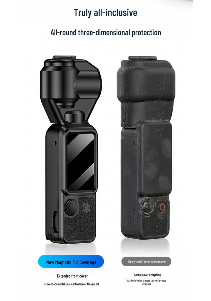 DJI Pocket 4/3 Magnetic Flip Case: Full Coverage Gimbal Protector for Sports Camera