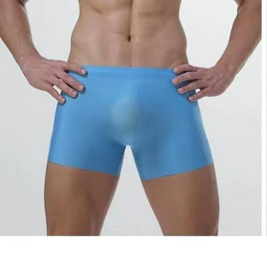 3D Convex Mold Ice Silk Men's Quick-Dry Seamless Antibacterial Boxer Briefs for Teens