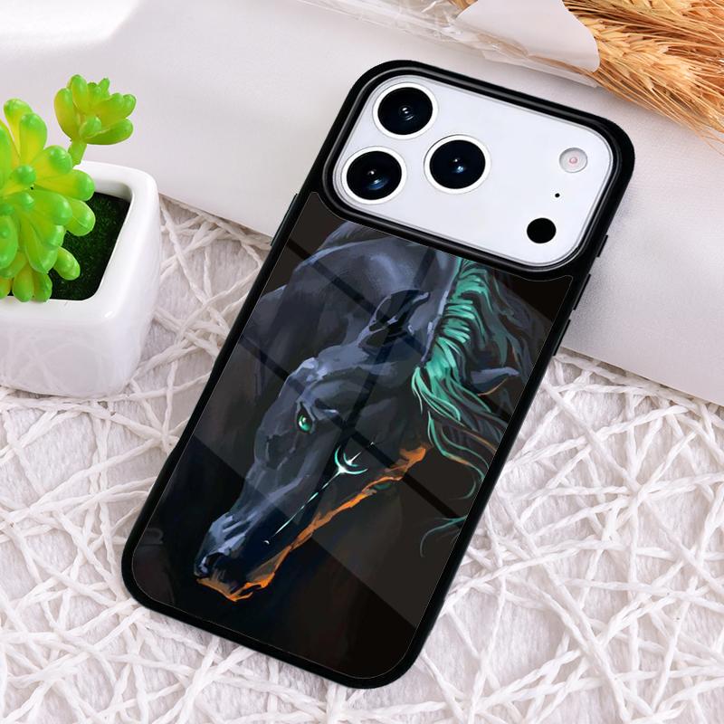 Horse Painted Art Phone Case for iPhone 17 Air 16 15 11 12 14 13 Pro Max Shockproof Cover