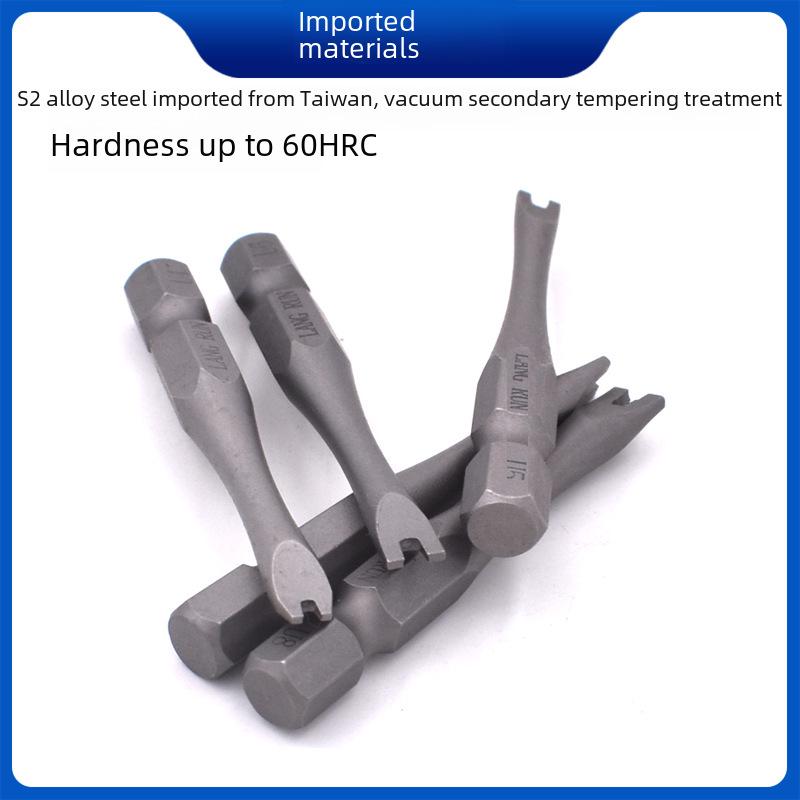 Phosphated Gray Hexagonal Electric Screwdriver Head in Hardened Taiwan S2 Steel for Wind Power